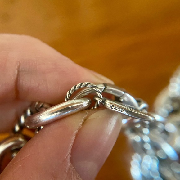 Carolyn Pollack Relios Very Heavy Sterling Silver Rope Link Necklace - Picture 5 of 9